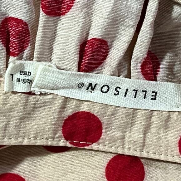 Ellison Womens Polka Dot Tassel Blouse Size Large - Picture 8 of 12